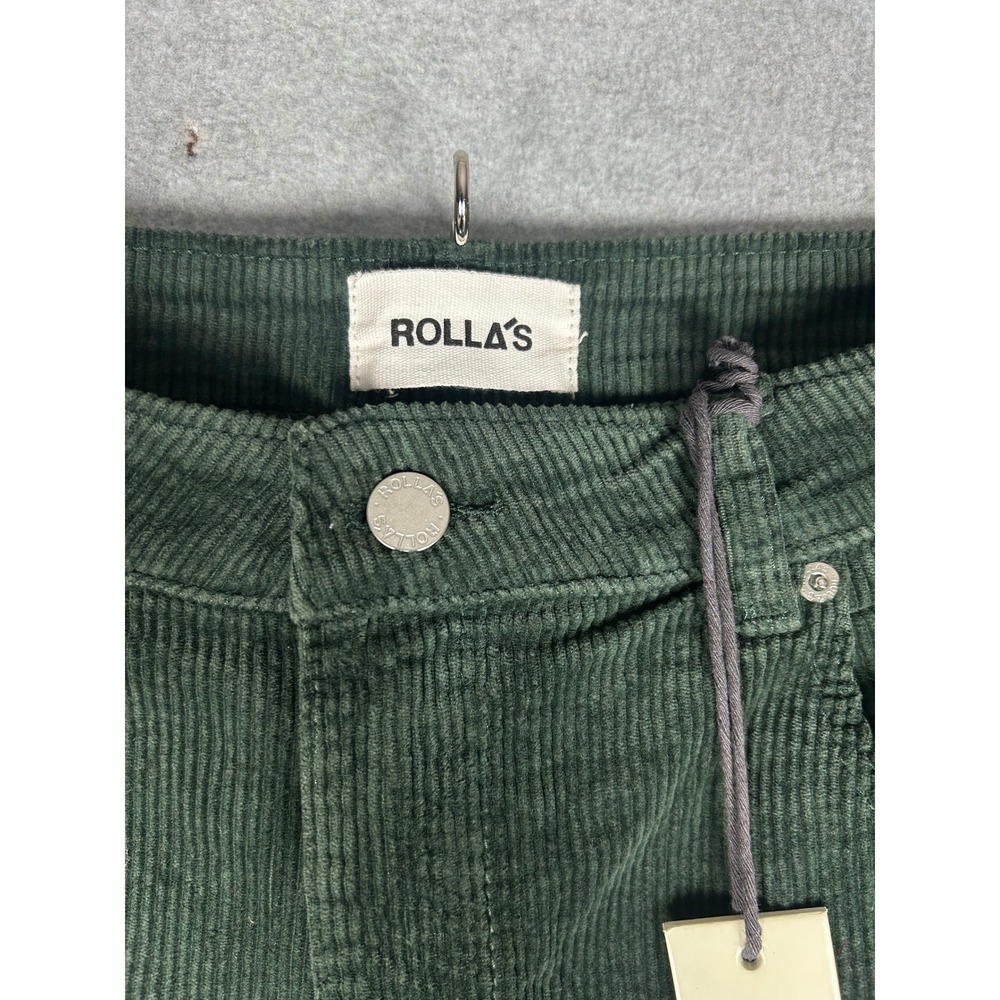 Rollas Corduroy Flare Pants Womens 30 Green High Rise Bell Bottom NWT - Picture 2 of 9